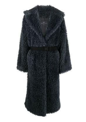 Ermanno Scervino belted shearling wool coat - Grey