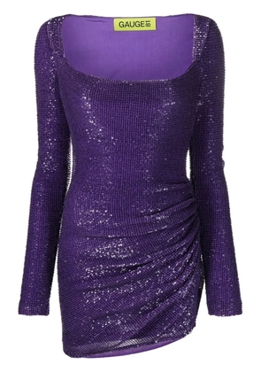 GAUGE81 sequin-embellished long-sleeve minidress - Purple