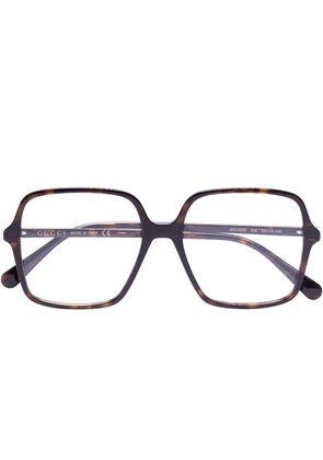 Gucci Eyewear Interlocking G square-frame glasses - Brown