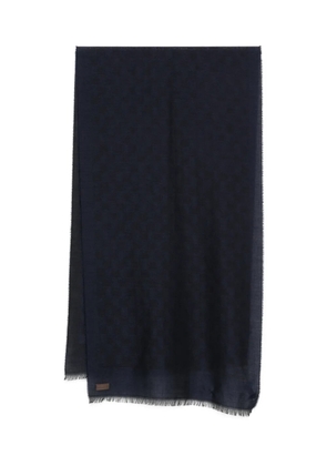 Canali shield-pattern logo-patch scarf - Blue