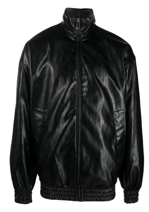 GCDS high-shine faux-leather jacket - Black