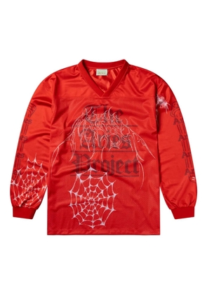 Aries flame-print mesh T-shirt - Red