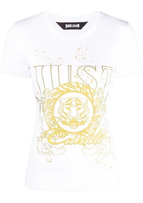 Just Cavalli Tiger Head-motif cotton T-shirt - White