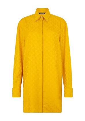 Roberto Cavalli monogram snake-embossed shirt - Yellow