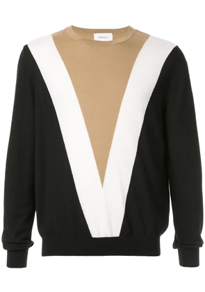 Ports V colour block sweater - Black