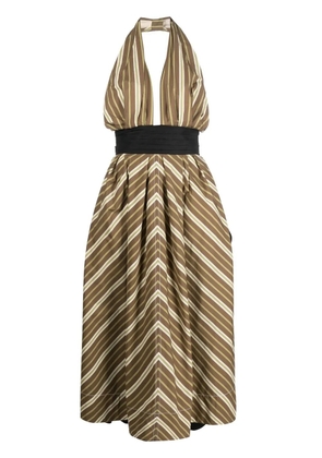 Tory Burch coffee-stripe poplin dress - Green