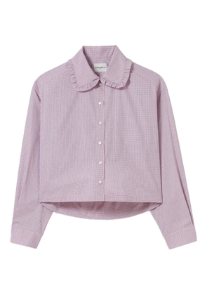 Claudie Pierlot ruffled-collar checked shirt - Pink