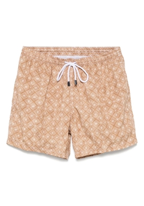 Barba geometric-print swim shorts - Neutrals