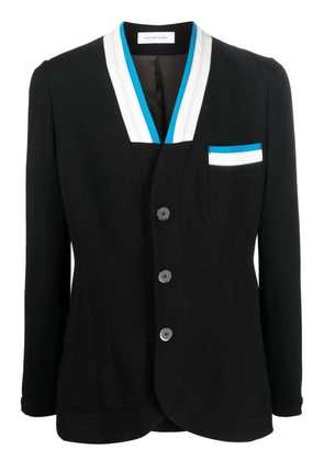 Kiko Kostadinov striped-trim single-breasted blazer - Black