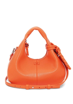 GANNI mini textured leather tote bag - Orange
