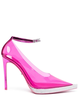 GCDS 130mm transparent pointed-toe pumps - Pink
