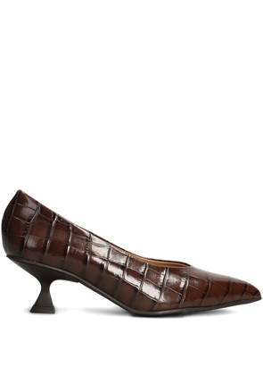 Pedro Miralles 60mm Slatina croc-effect heel pumps - Brown
