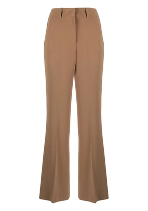 Alberto Biani crepe high-waist flared trousers - Brown