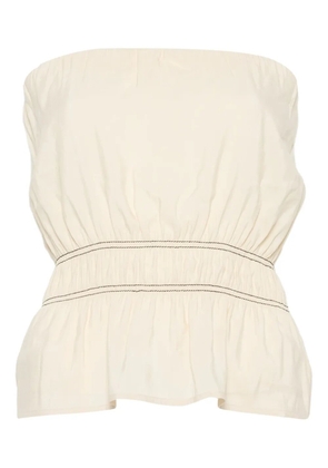 Nanushka smocked bandeau top - Neutrals