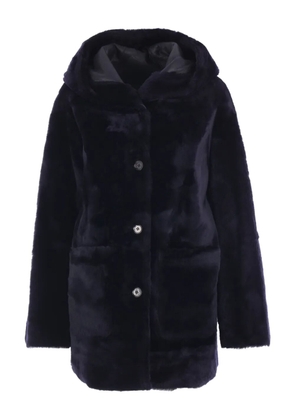 Arma hooded shearling coat - Black