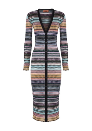 Missoni striped-pattern buttoned cardigan - Blue
