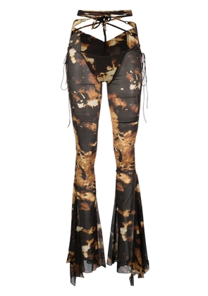 KNWLS Starlight-print flared trousers - Black