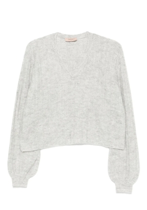 TWINSET v-neck balloon-sleeve sweater - Grey