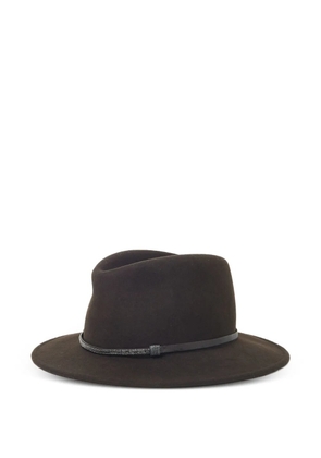 Peserico beaded-band fedora hat - Brown