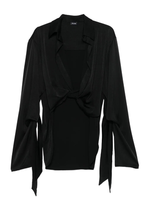 Atlein knot-detail bell-sleeve top - Black