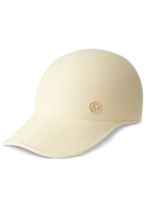 Maison Michel Tiger wool logo-plaque cap - Neutrals