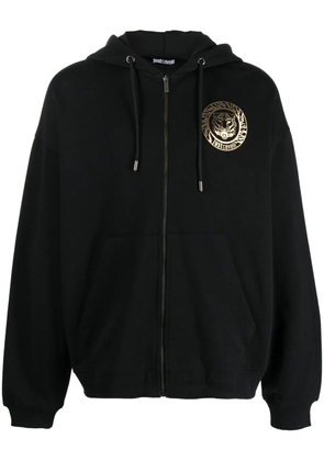 Just Cavalli logo-print cotton hoodie - Black