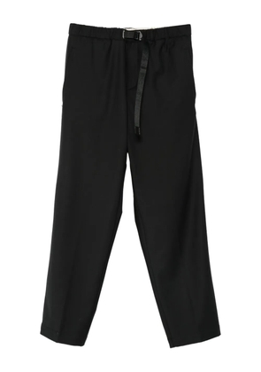 White Sand elastic-waistband buckled straight-leg trousers - Black