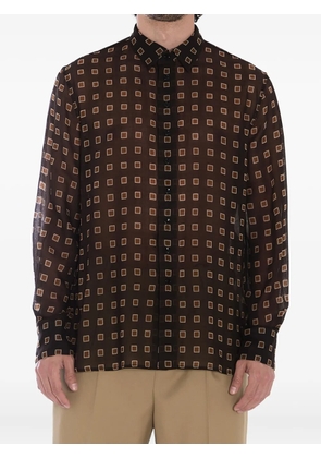 Saint Laurent geometric-pattern shirt - Brown