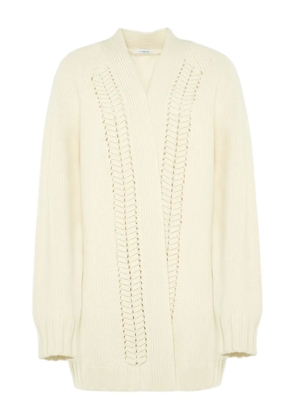 Malo braided knit cardigan - Neutrals