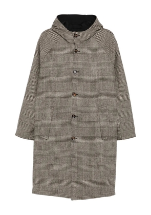 Kired hooded houndstooth coat - Brown