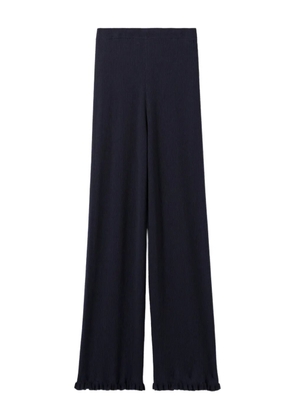 Claudie Pierlot ribbed ruffled-hem trousers - Blue