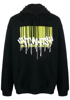 VTMNTS barcode-print long-sleeve hoodie - Black