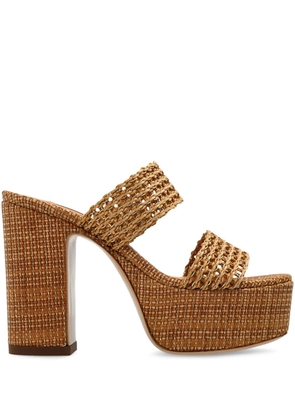 Casadei 120mm woven-platform sandals - Neutrals