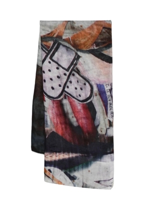 TALKING WALLS printed scarf - Neutrals