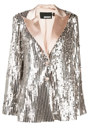 ROTATE BIRGER CHRISTENSEN sequin-embellished single-breasted blazer - Silver