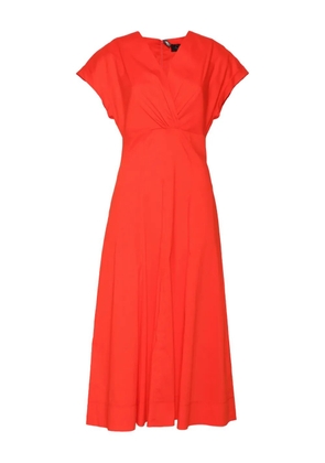 Clips poplin V-neck dress - Red