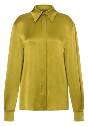 Alberta Ferretti long-sleeve satin shirt - Green