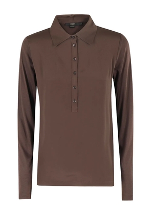Seventy long-sleeve polo top - Brown