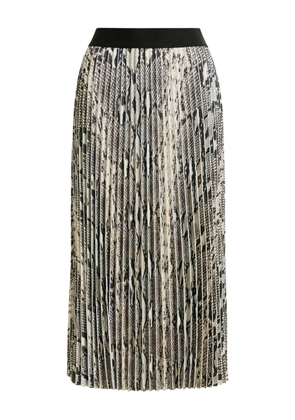 Essentiel Antwerp snakeskin-print midi pleated skirt - Neutrals