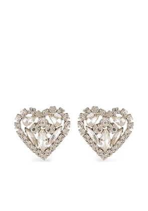 MAYOL Taylor crystal-embellished heart earrings - Silver