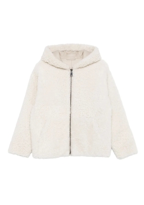 Simonetta Ravizza hooded shearling jacket - Neutrals