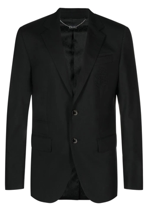 Billionaire crest-motif single-breasted blazer - Black