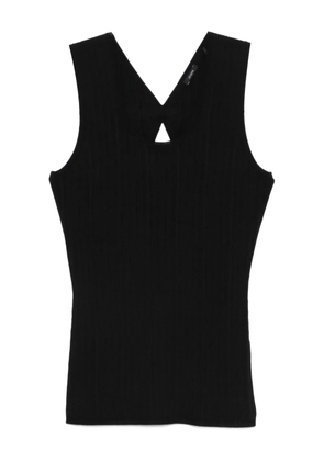 JOSEPH keyhole ribbed top - Black