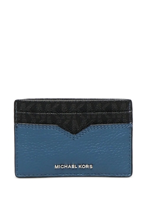 Michael Kors Hudson Bifold Peeble leather monogram cardholder - Blue