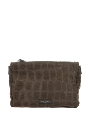 GIANNI CHIARINI suede clutch bag - Brown