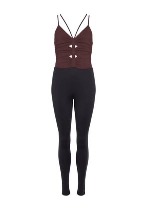 ERES Indra cross-back ruched jumpsuit - Brown