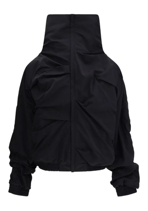 ALAINPAUL high-neck gathered jacket - Black