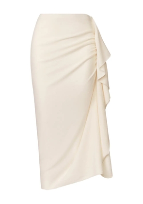 Fabiana Filippi ruched ruffle midi skirt - White
