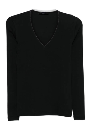 Fabiana Filippi V-neck long-sleeve T-shirt - Black