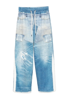 Andersson Bell denim trompe loeil mesh pants - Blue